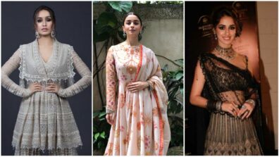 In love with designer Tarun Tahilani’s handcrafted outfits for modern-day desi fashion? Shraddha Kapoor, Alia Bhatt and Disha Patani are your vogue Goddesses