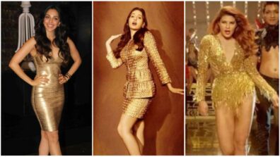 In love with the royal golden shimmery dress style? Kiara Advani, Nora Fatehi and Jacqueline Fernandez are your vogue Goddesses