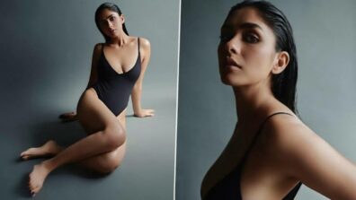 Mrunal Thakur Amps Up Glamour Quotient In Black Backless Monokini; See Pics