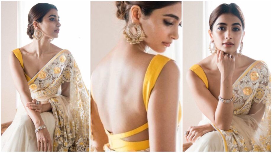 Pooja Hegde Vs Kajal Aggarwal: Which Diva Dazzles In Sleeveless Hot Saree? - 0