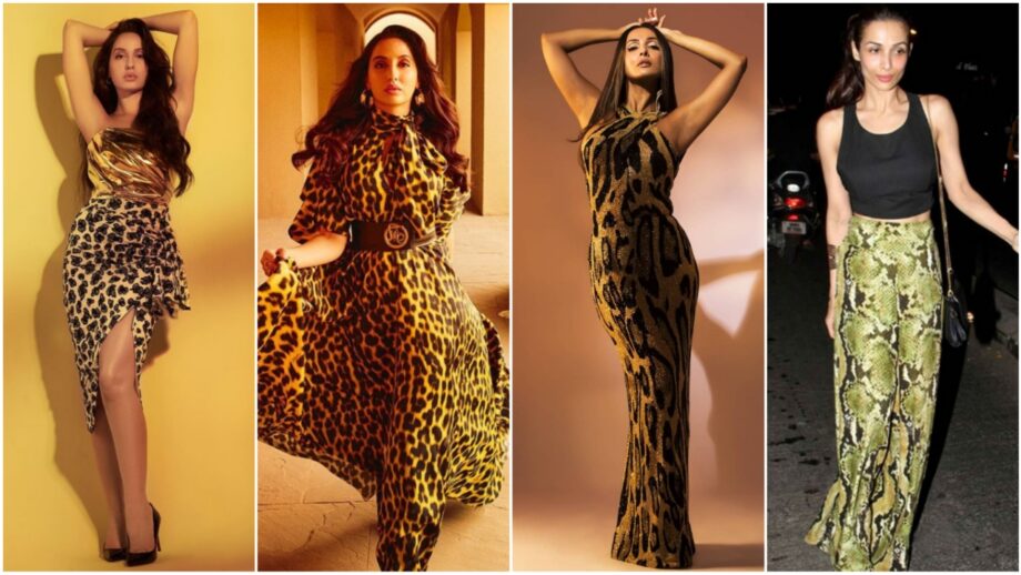 Printed For The Wins: Nora Fatehi Vs Malaika Arora: Whose Animal Print Cross Outfit Looks Better? 472685