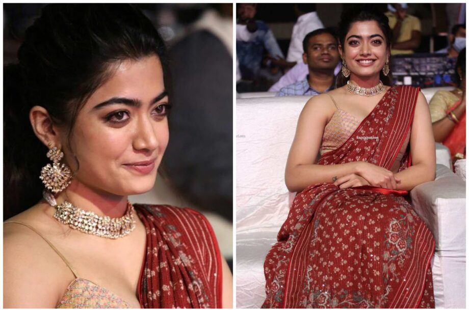 Rashmika Mandanna Vs Raashi: Which Diva Wore The Quintessential Necklace On Red Saree? - 0