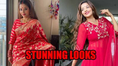 Red Banarasi Saree Vs Red Palazzo Suit: Which look of Monalisa won your heart?