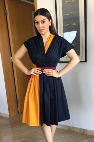 Attend A Party In Wrap Dresses: Cues From Malavika Mohanan And Hansika Motwani - 1