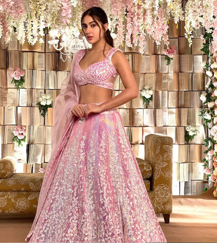 Sara Ali Khan Has Left Us Mesmerized In Her Poses In Beautiful Lehengas, Fans Left Awestruck - 2