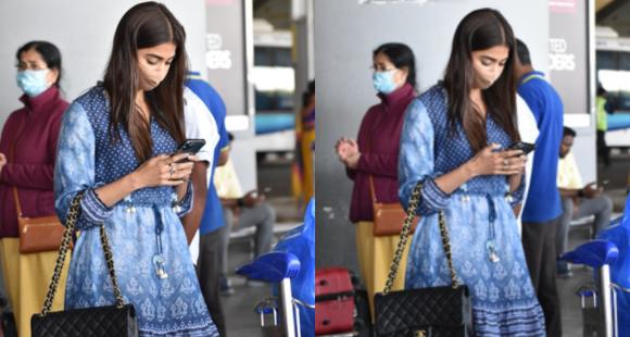 Sported Alert! Pooja Hegde was sported in an adorable blue outfit at the Mumbai airport, take fashion notes - 0