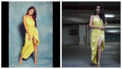 Surbhi Jyoti Vs Genelia Deshmukh: Which Diva Donned The Yellow Satin Front Knotted Slit Dress Better?