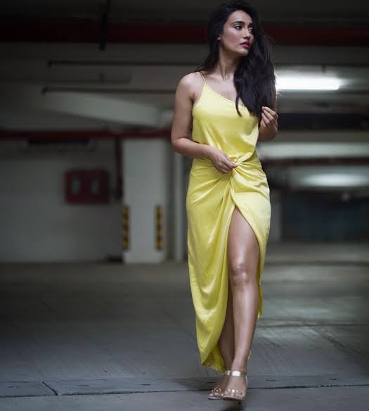 Surbhi Jyoti Vs Genelia Deshmukh: Which Diva Donned The Yellow Satin Front Knotted Slit Dress Better? - 2