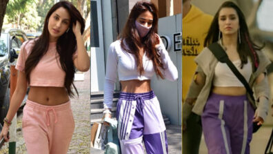 Too Hot To Handle: Nora Fatehi, Disha Patani and Shraddha Kapoor flaunt their curvaceous midriffs in street-style casual tracksuit style, come fall in love