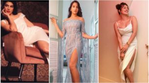 Uff Garmi: Jacqueline Fernandez, Nora Fatehi & Priyanka Chopra look dope in thundering thigh-high slit ensembles