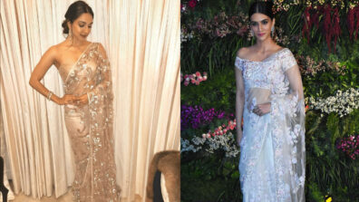 Ultimate Hot Babes: Kriti Sanon and Kiara Advani’s off-shoulder partywear saree designs will blow you mind, see pics