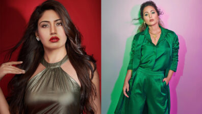 Ultimate Hotness: Surbhi Chandna and Hina Khan unleash their sensuality and swag in shimmery velvet monotone outfits, fans love it