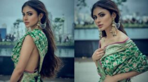 Unmissable! Mouni Roy Ditches The Blouse To Make A Style Statement In An Elegant Saree; See Pics