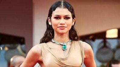 Breathtakingly Gorgeous! Zendaya Makes Heads Turn In A Beige Leather Balmain Gown At The Venice Film Festival