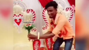 Wait What! A Man Gets Married To Himself On The Stage And Wears A Varmala; Watch The Hilarious Video Here