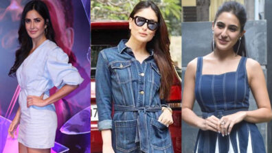 Want to woo your crush and make him fall in love with you? Make a roaring impact in super hot belted short denim dresses the Katrina Kaif, Kareena Kapoor and Sara Ali Khan style