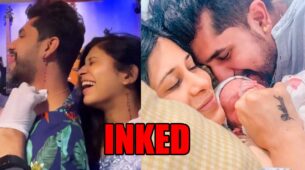 Watch video: Kishwer Merchantt and Suyyash Rai get their son Nirvair’s name inked