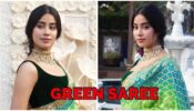 What A Beauty! Janhvi Kapoor’s Green Saree With Matching Velvet Blouse Is All That We Need For Our Occasions