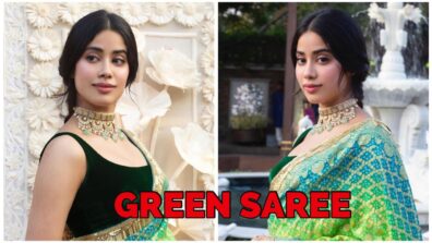 What A Beauty! Janhvi Kapoor’s Green Saree With Matching Velvet Blouse Is All That We Need For Our Occasions