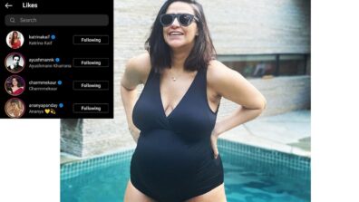 What A Beauty: Neha Dhupia proudly flaunts her baby bump in black monokini, Katrina Kaif, Ayushmann Khurrana, Charmee Kaur and Ananya Panday love it