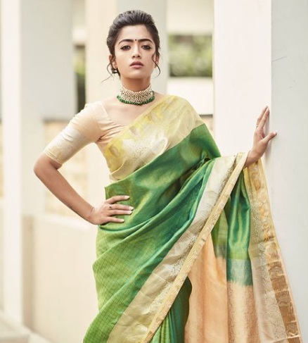 When Rashmika Mandanna Opted For All Dazzling Saree Looks And Fans Lost Their Hearts - 4