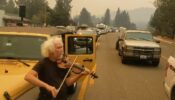 Wow! So Soothing: Like A Scene From Titanic: A Man Plays The Violin For California Wildfire For The Traffic Stuck! Watch