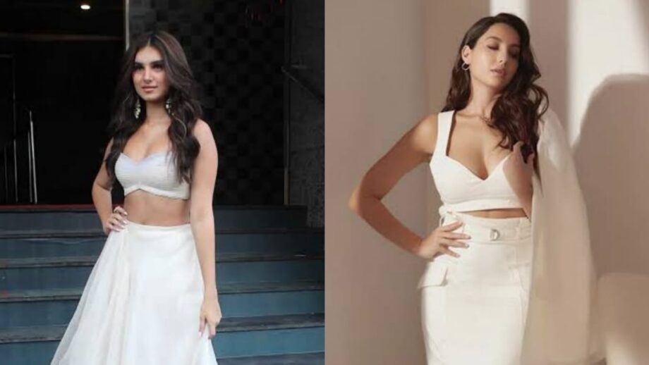 Tara Sutaria VS Nora Fatehi: Which Bollywood Diva Looks Like A Dream And Slays The White Skirt? 479841