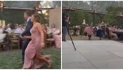 A Bride & Groom Falls Miserably While Entering The Grand Wedding By Pulling Off Some Cool Dance Moves, Watch The Video To Tickle Your Funny Bones