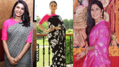 Desi Fashion Queens: Samantha Ruth Prabhu, Tamannaah Bhatia and Katrina Kaif dazzle in stylish and classy Masaba Gupta special printed saree designs, check ASAP