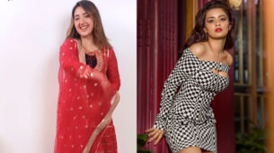 Desi Vs Videsi: Ashnoor Kaur in a traditional classy red lehenga Vs Avneet Kaur in a deep-neck checkered midi dress, who stabs your heart? (Ultimate Fan Battle)