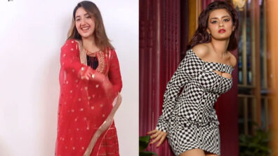 Desi Vs Videsi: Ashnoor Kaur in a traditional classy red lehenga Vs Avneet Kaur in a deep-neck checkered midi dress, who stabs your heart? (Ultimate Fan Battle)