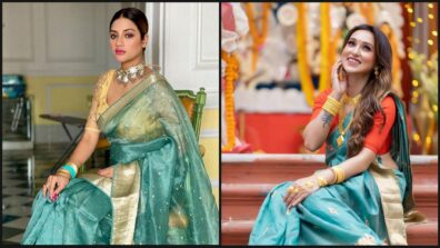 Durga Puja 2021 Fashion Goals: Take cues for the perfect ‘Subho Maha Saptami’ saree look from Bengali divas Nusrat Jahan and Mimi Chakraborty