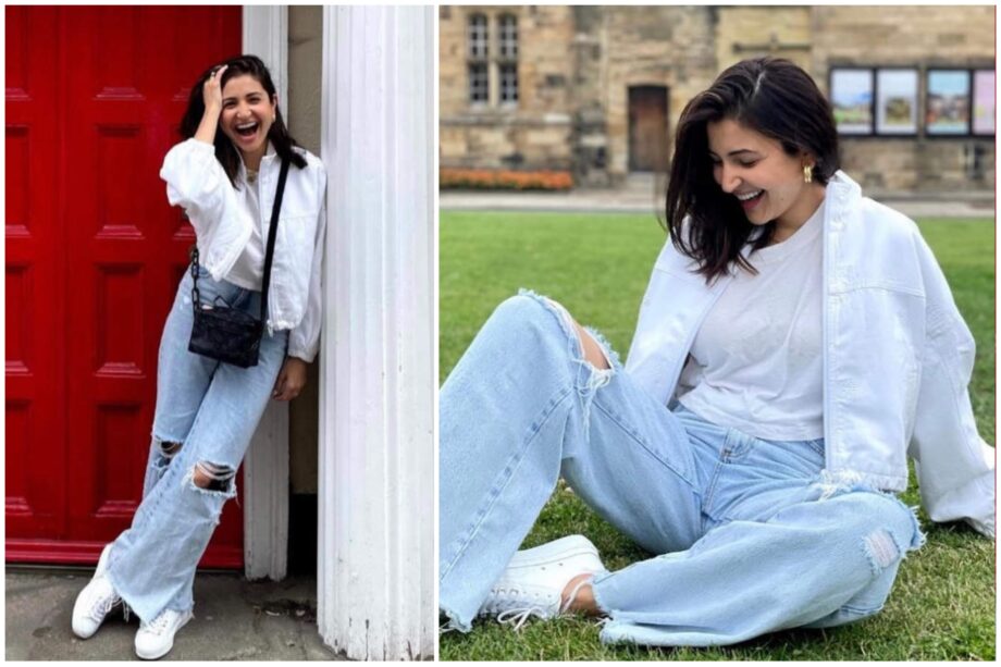 Fashion Face-Off: Tara Sutaria Vs Anushka Sharma: Which Star’s Uber Cool Look In White Top And Blue Torn Jeans Would You Steal? Vote Here - 1