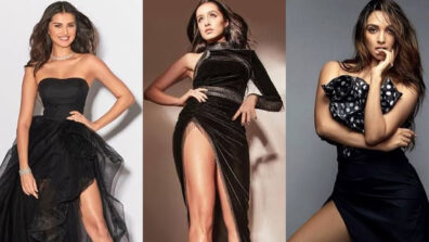 Flaunt your hot pair of legs with perfection the Kiara Advani, Shraddha Kapoor and Tara Sutaria style in bold black slit gowns to grab eyeballs