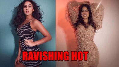 Glam Girls: Sara Ali Khan and Janhvi Kapoor look ravishing hot in shimmery mini dress, fans go bananas