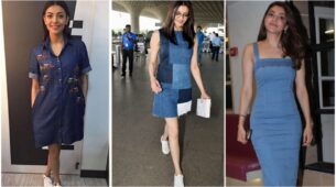 Grab Kajal Aggarwal’s Denim Dress And White Sneakers For Your Birthday Party