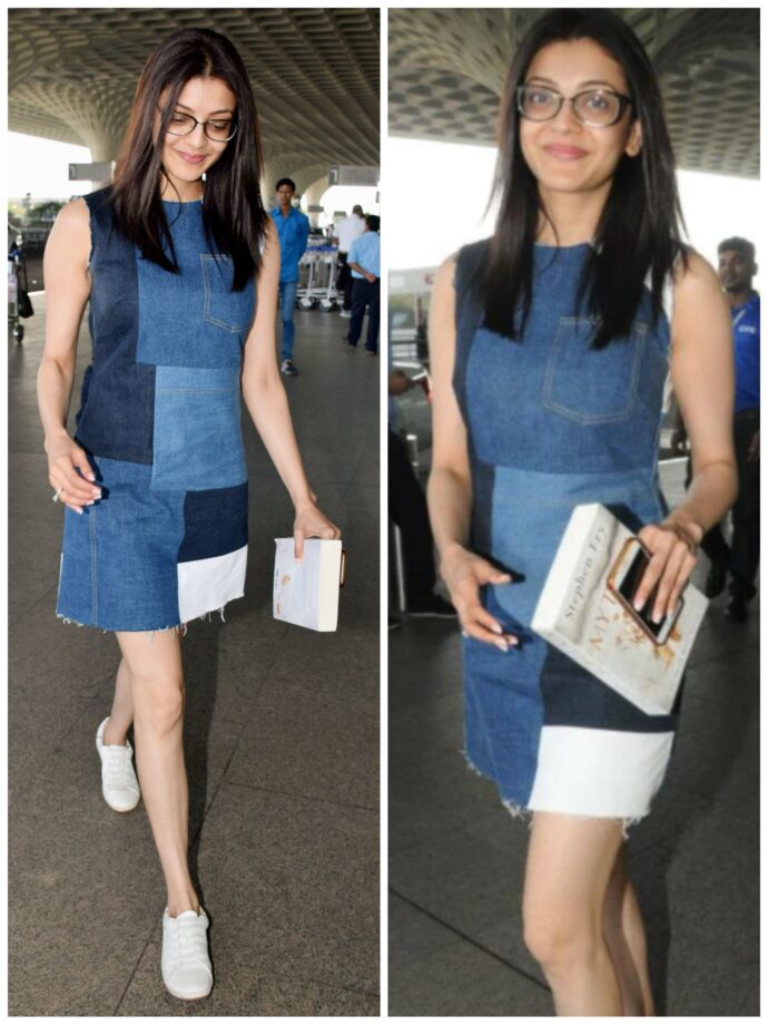 Grab Kajal Aggarwal’s Denim Dress And White Sneakers For Your Birthday Party - 1