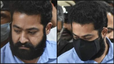 Heartbreaking: Jr. NTR bids final goodbye to friend Puneeth Rajkumar at his last rites in Bengaluru, caught on camera emotional and teary-eyed