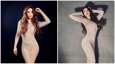 Hotties! Nora Fatehi Vs Malaika Arora: Which Diva Nailed The Shimmery Sheer Bodycon Dress Better?