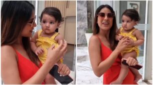 How Adorable: Nia Sharma caught on camera playing with a super cute baby, netizens melt in awe
