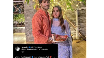 How Romantic: Varun Dhawan shares first ‘Karwa Chauth’ snap with wife Natasha Dalal after marriage, Kartik Aaryan teases saying, ‘adarsh pati’