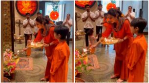 In Video: Shilpa Shetty does Navratri puja in presence of kids and family, Raj Kundra missing in the frame