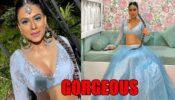 Indian Elsa: Nia Sharma looks gorgeous in blue ethnic deep-neck blouse and lehenga, fans feel the heat
