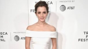 Emma Watson Carries The White Off-Shoulder Tissue Dress Elegantly, View Pics