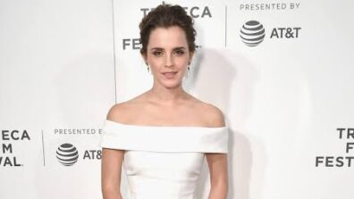 Emma Watson Carries The White Off-Shoulder Tissue Dress Elegantly, View Pics