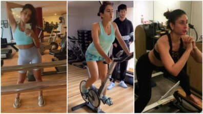 Inspiring Workout Moments: Nora Fatehi, Sara Ali Khan and Kareena Kapoor sweat it out in the gym to achieve the perfect body, take inspiration