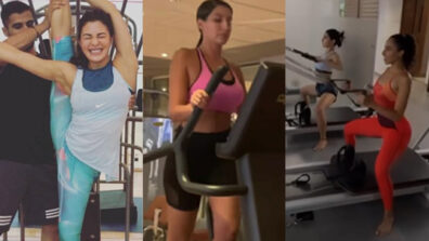 Jacqueline Fernandez, Nora Fatehi and Sara Ali Khan sweat it out in the gym donning super hot bralettes, fans sweat