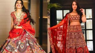 Jacqueline Fernandez Vs Nora Fatehi: Which Diva Tops The Fashion Game In Their Reddish Ravishing Lehenga?
