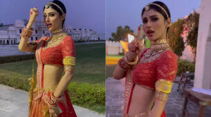 Judaa Kar Gaye: Mouni Roy does a hot ramp walk flaunting her curvaceous midriff in red saree, Shraddha Arya find it super cute