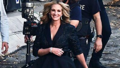 Julia Roberts Flaunts Her Toned Legs In A High Hemmed Skirt Styled With Plunging Neck Top; See Pic